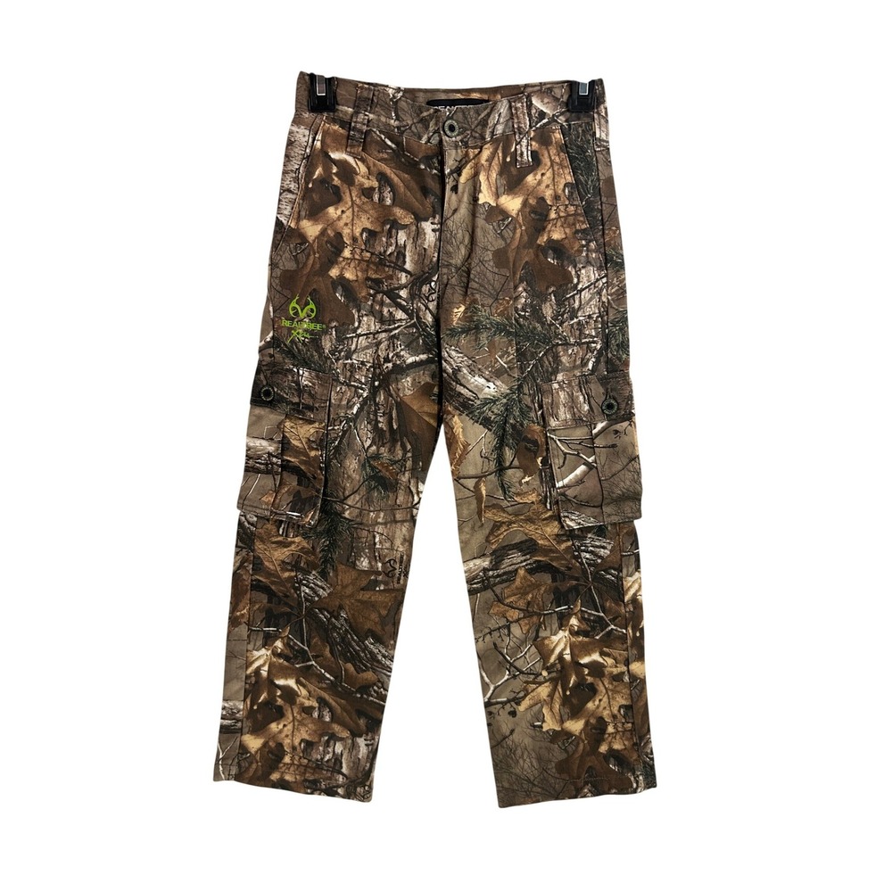 Realtree Cargo Pants 8M Brown Camouflage Xtra Multi-Pocket Kids